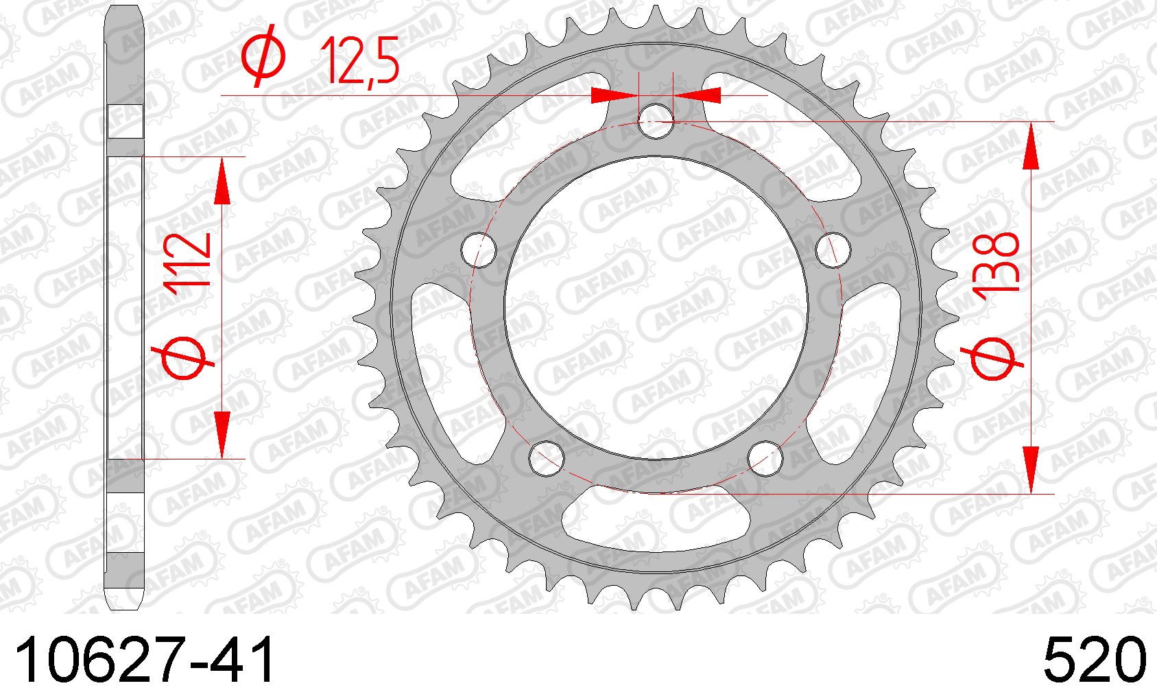 10627-41 звезда задняя HONDA CB 500, CTX 700, NC 750 (ведомая