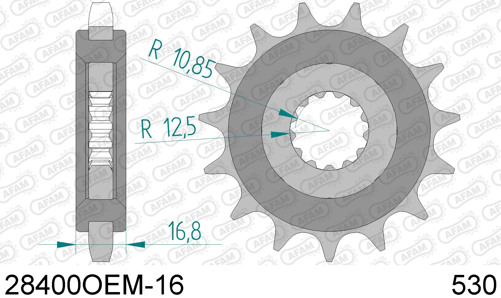 28400OEM-16 звезда передняя YAMAHA FZS 600 Fazer (ведущая