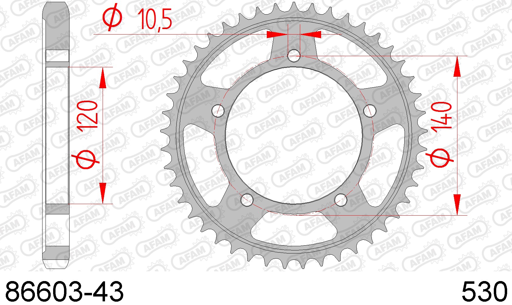 86603-43 звезда задняя SUZUKI GSF 1200 Bandit, SUZUKI SV 1000